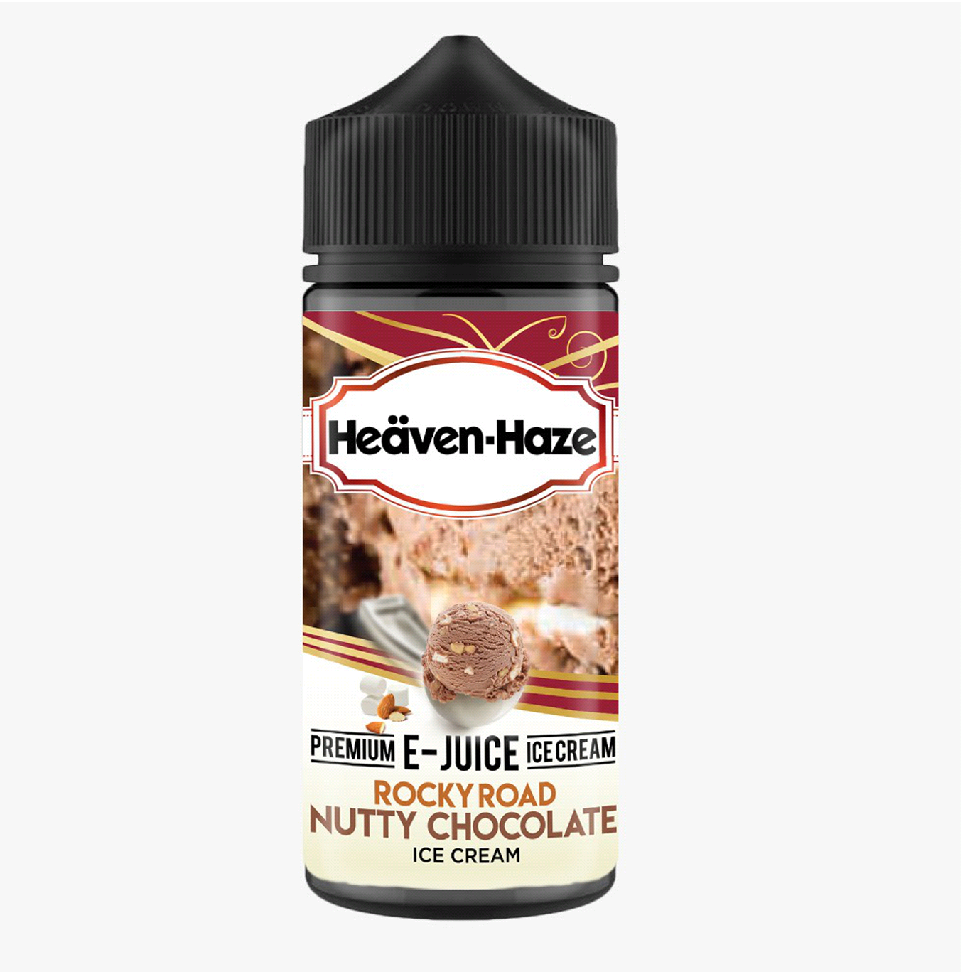 Rocky Road Nutty Chocolate Ice Cream By Heaven Haze 100ML E Liquid 70VG Vape 0MG Juice