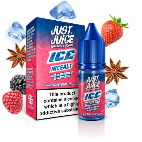 Ice - Wild Berries & Aniseed By Just Juice Nic Salt 5 x 10ML E Liquid 50VG Vape 5/11/20MG Juice