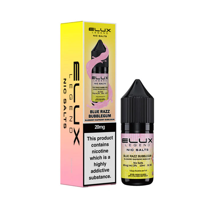 NEW FLAVOUR Blue Razz Bubblegum By Elux Legend 10ML Nic Salt E Liquid 50VG Vape 10MG/20MG Juice