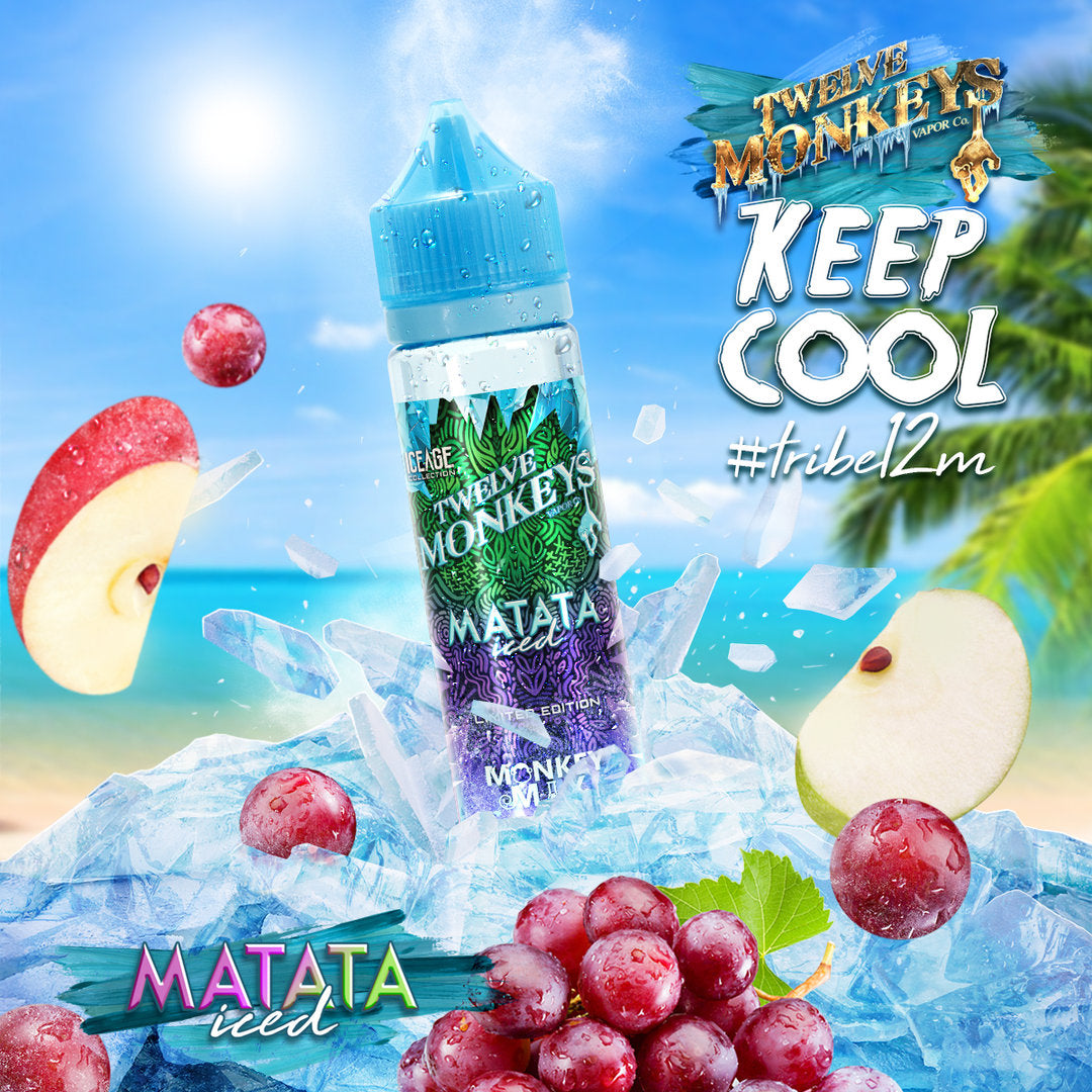 MATATA ICED E-LIQUID BY TWELVE 12 MONKEYS SHORTFILL 75VG 50ML 0MG
