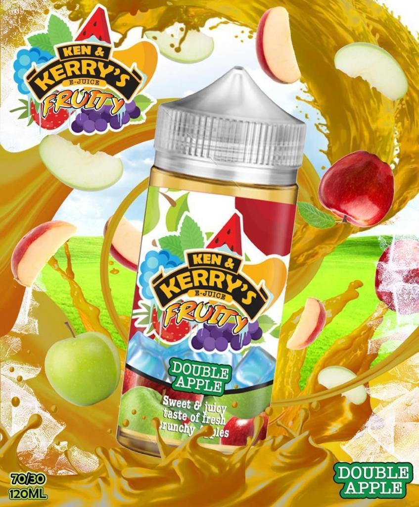 Double Apple By Ken & Kerry's 100ML E Liquid 70VG Vape 0MG Juice Short Fill