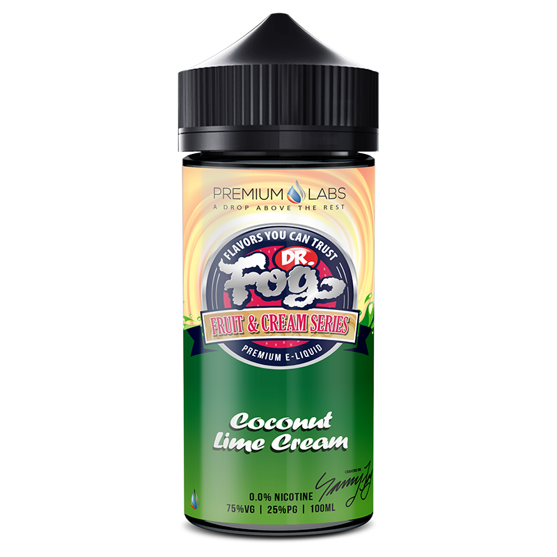 COCONUT LIME CREAM BY DR FOG FRUIT AND CREAM SERIES 100ML SHORTFILL 75VG E LIQUID JUICE VAPE
