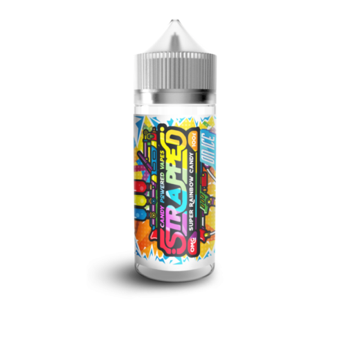 SUPER RAINBOW CANDY ON ICE BY STRAPPED E-LIQUID 100ML SHORTFILL 70VG VAPE
