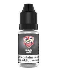 Black Jack By Vape Simply 10ML E Liquid 50VG/50PG Vape Juice | All Strengths Available