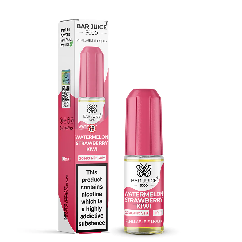 NEW FLAVOUR Watermelon Strawberry Kiwi By Bar Juice 5000 Nic Salt 10ML E Liquid 45VG Vape Juice