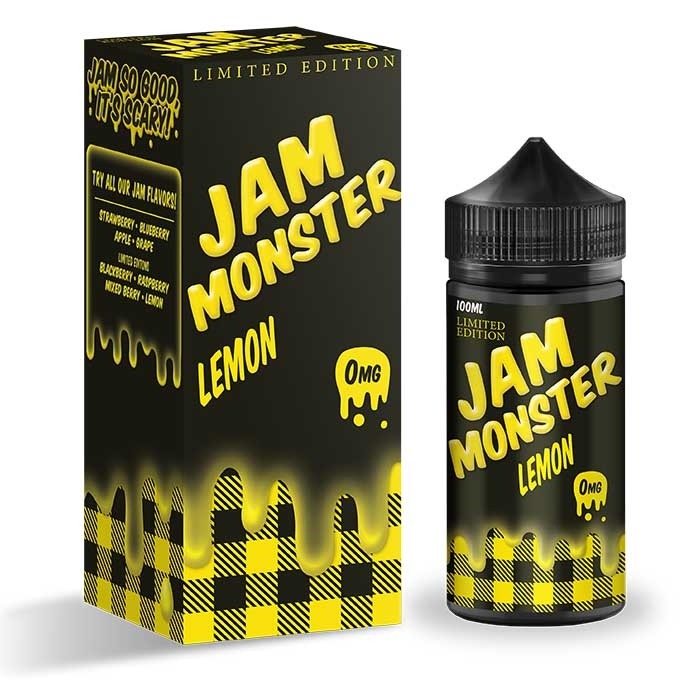 MONSTER VAPE LABS - JAM MONSTER LEMON 100ML E LIQUID 75VG VAPE 0MG JUICE