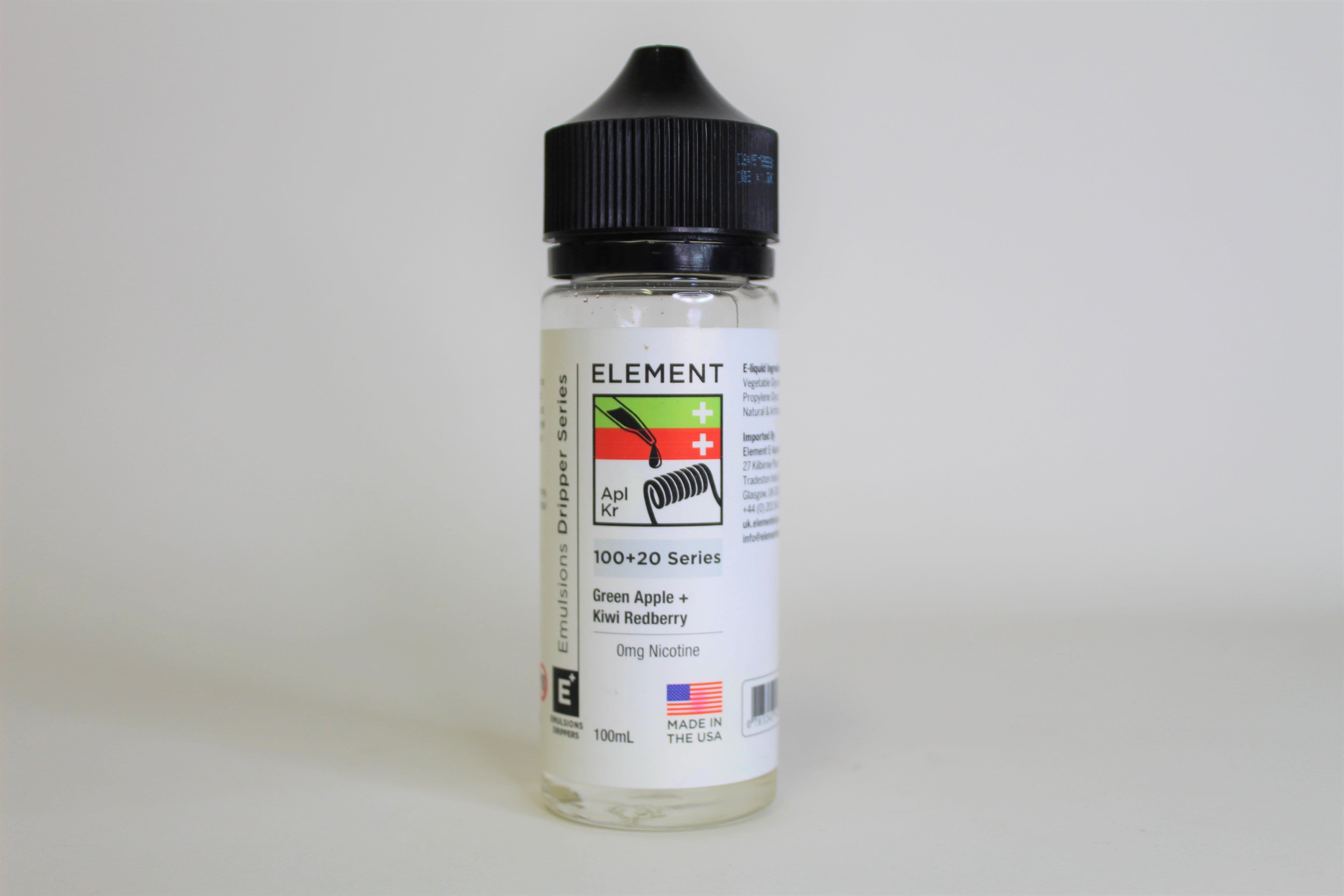 Green Apple & Kiwi Redberry by Element. 100ML E-Liquid, 0MG Vape 80VG/20PG Juice