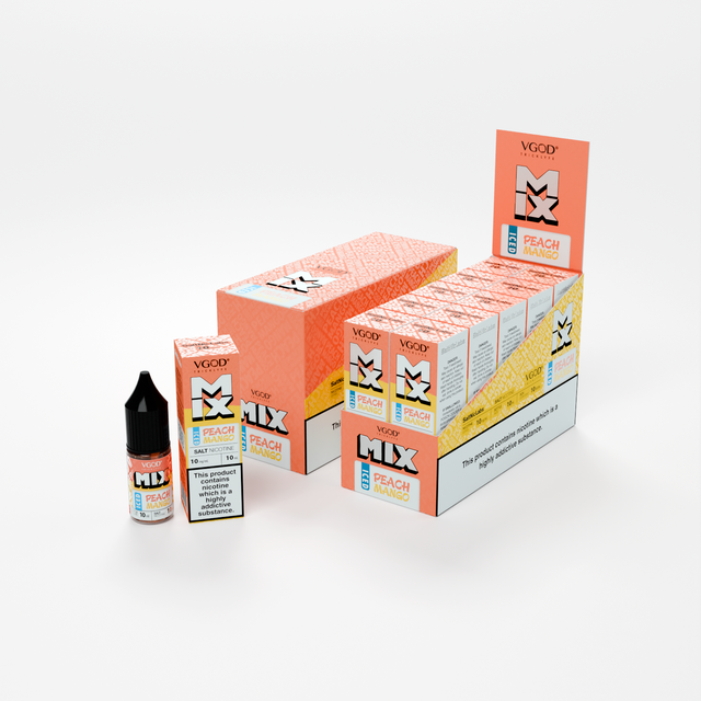 Peach Mango Iced Mix By VGOD SaltNicLabs Nic Salts 10 x 10ML E-Liquid 55VG Vape 10MG/20MG Juice