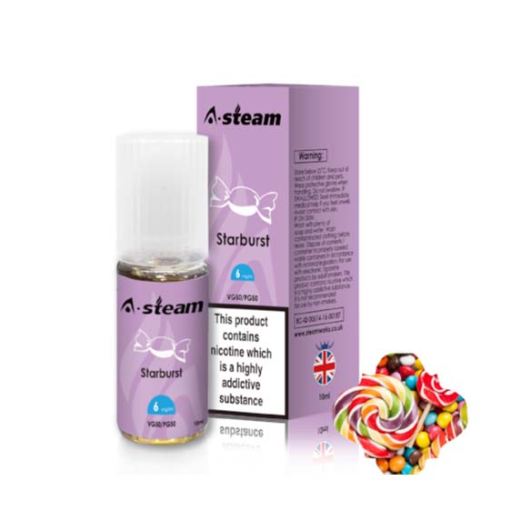 A-Steam Starburst E Liquid 10ml Vape Juice 50vg TPD COMPLIANT Multibuy