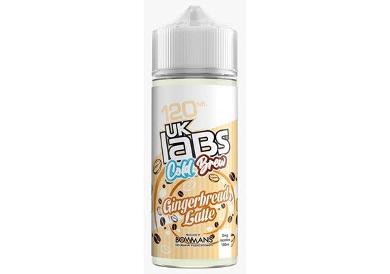 Gingerbread Latte - Cold Brew by UK Labs, 100ML E Liquid, 70VG Vape, 0MG Juice, Shortfill