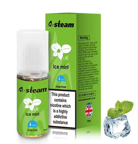A-Steam Ice Mint E Liquid 10ml Vape Juice 50vg TPD COMPLIANT Multibuy