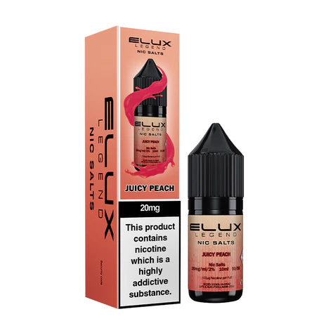 NEW FLAVOUR Juicy Peach By Elux Legend 10ML Nic Salt E Liquid 50VG Vape 10MG/20MG Juice