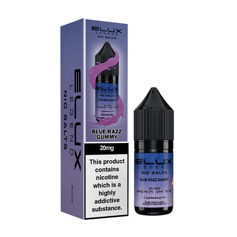 NEW FLAVOUR Blue Razz Gummy By Elux Legend 10ML Nic Salt E Liquid 50VG Vape 10MG/20MG Juice