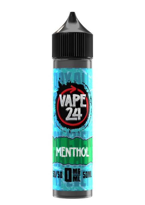 Menthol By Vape 24, 50ML E Liquid, 50VG Vape, 0MG Juice
