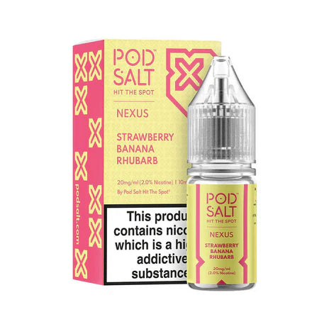 Strawberry Banana Rhubarb By Pod Salt Nic Salts 5 x 10ML E Liquid 5/11/20MG