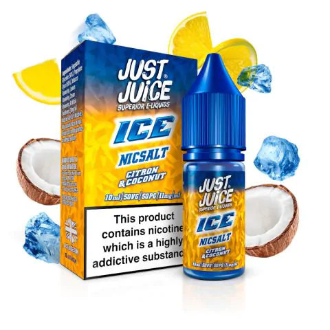 Ice - Citron & Coconut By Just Juice Nic Salt 5 x 10ML E Liquid 50VG Vape 5/11/20MG Juice