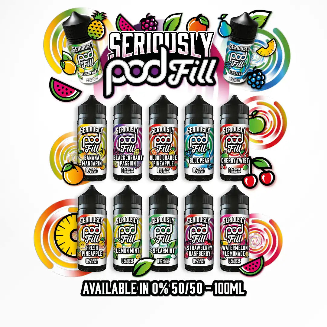 Seriously Pod Fill By Doozy - 100ML E Liquid 50VG/50PG Vape 0MG Juice