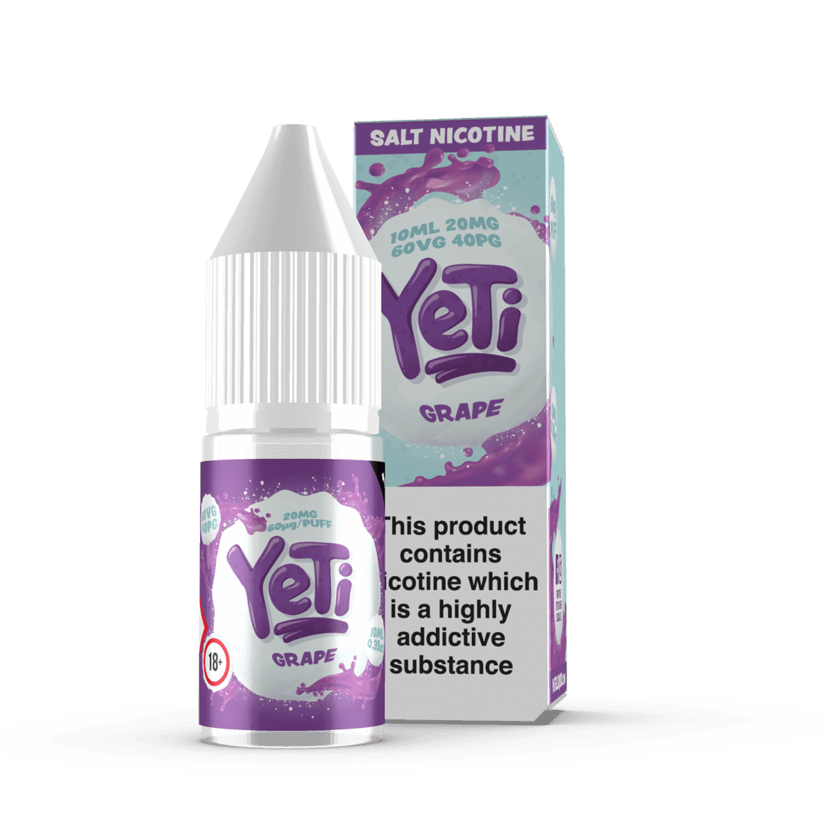 Grape By Yeti Nic Salt 10ML E Liquid 10MG/20MG Vape 60VG Vape Multibuy