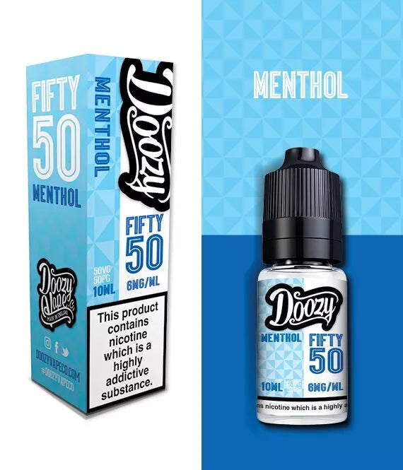 Menthol - Doozy Vape Co. Fifty 50 | 10 x 10ML E Liquid | 50VG Vape Juice | All Strengths