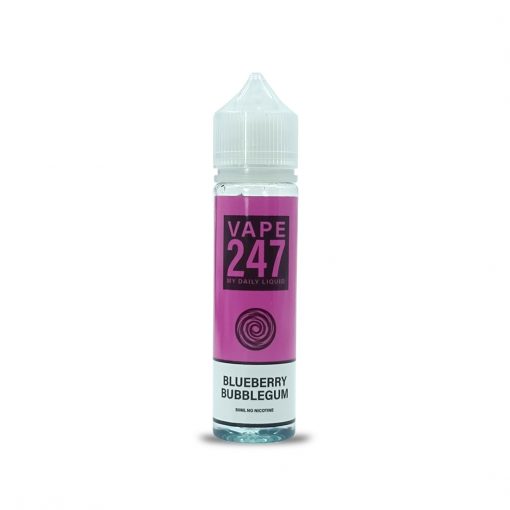 Blueberry Bubblegum By Vape 247, 50ML E Liquid 70VG Vape 0MG Juice