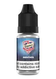 Menthol By Vape Simply 10ML E Liquid 50VG/50PG Vape Juice | All Strengths Available