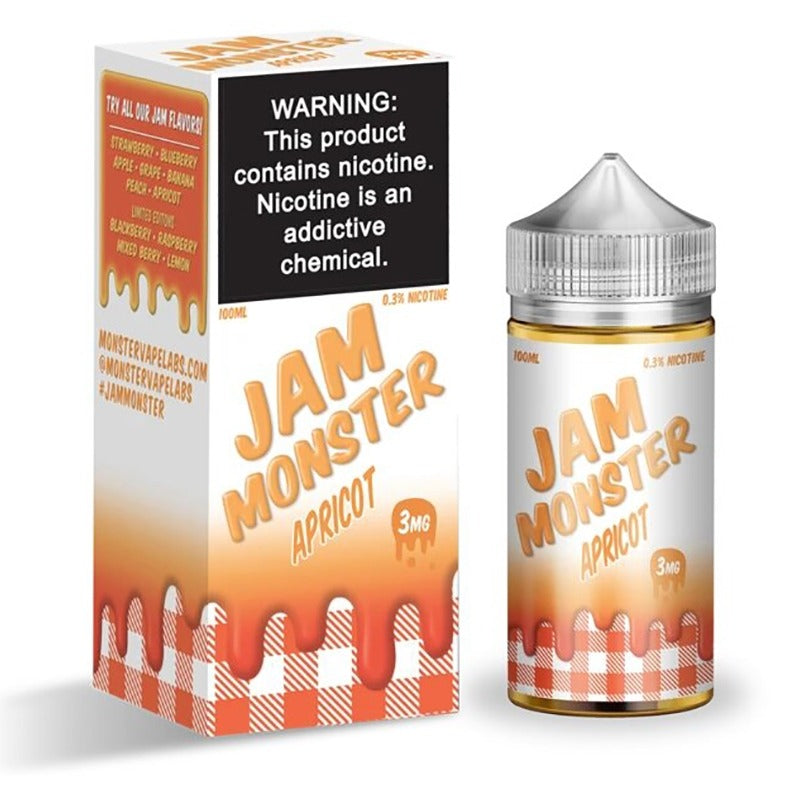 MONSTER VAPE LABS - JAM MONSTER APRICOT 100ML E LIQUID 75VG VAPE JUICE