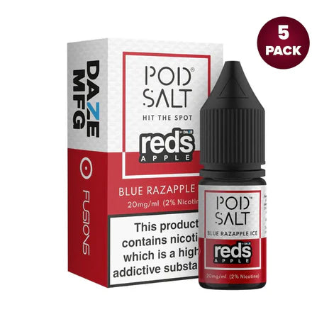 Blue Razapple Ice By Pod Salt Nic Salts 5 x 10ML E Liquid 5/11/20MG