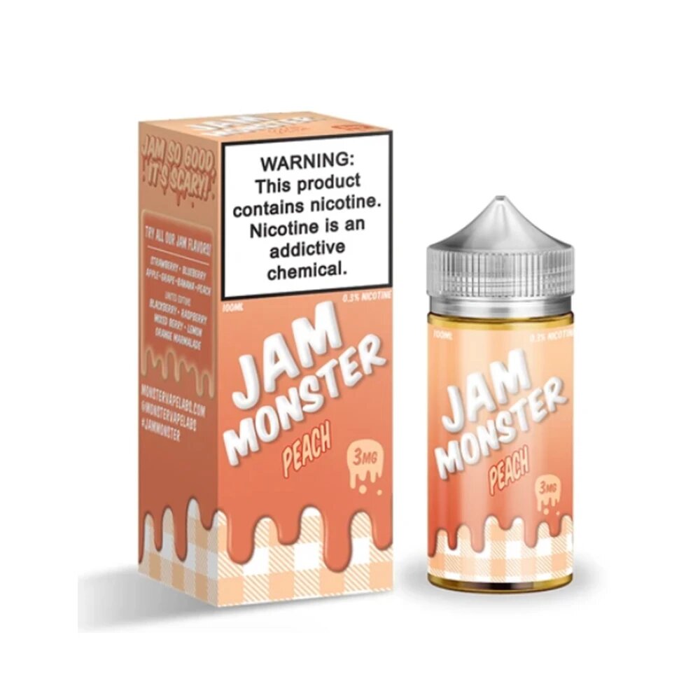 MONSTER VAPE LABS - JAM MONSTER PEACH 100ML E LIQUID 75VG VAPE JUICE