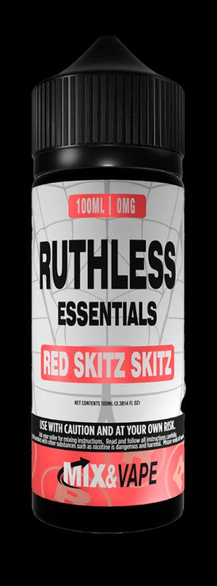 NEW FLAVOUR RED SKITZ SKITZ - RUTHLESS ESSENTIALS 100ML E-LIQUID 70VG/30PG 0MG JUICE SHORTFILL