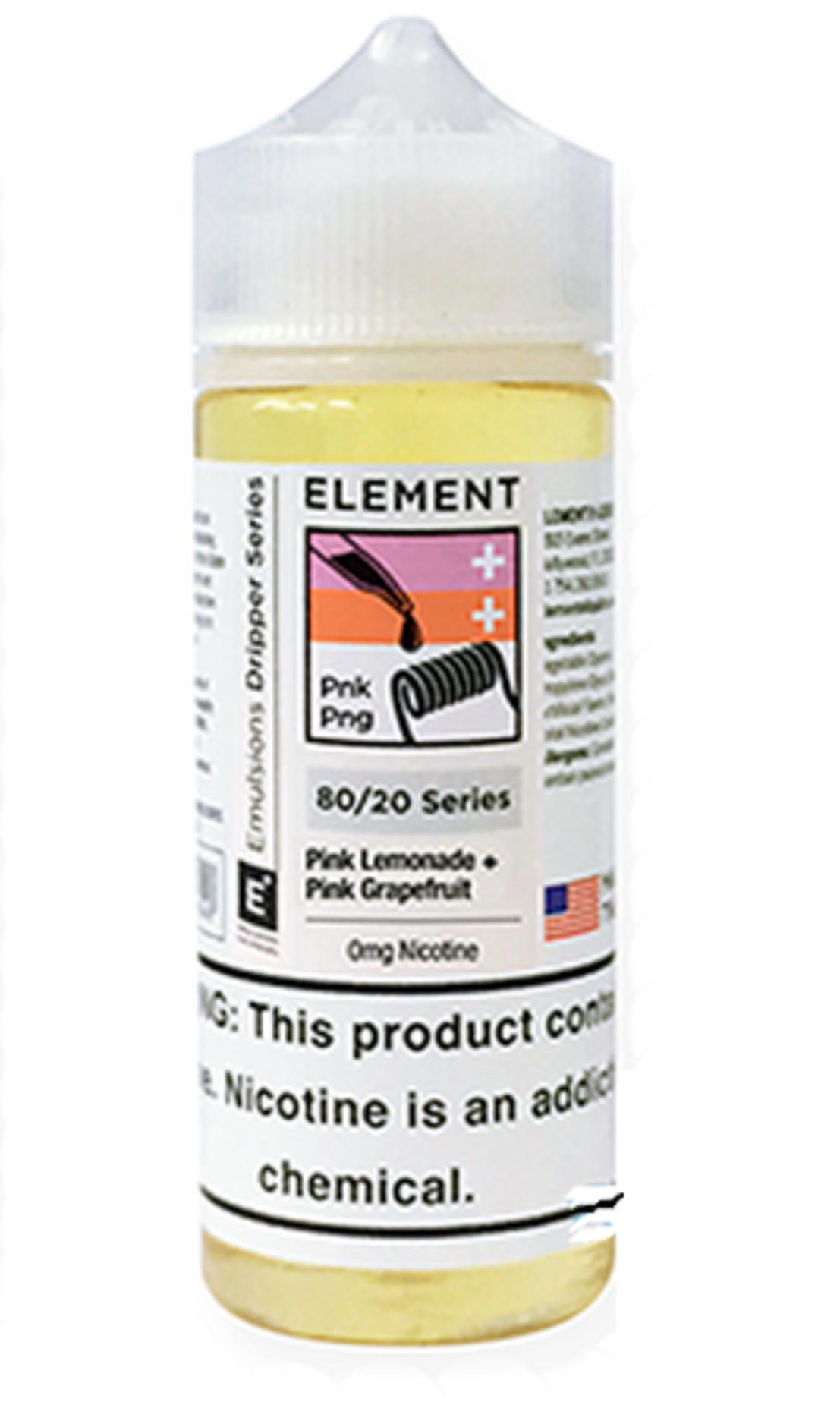 Pink Lemonade + Pink Grapefruit by Element. 100ML E-Liquid, 0MG Vape 80VG/20PG Juice