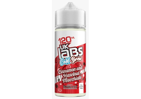 Cinnamon And Hazelnut Macchiato - Cold Brew by UK Labs, 100ML E Liquid, 70VG Vape, 0MG Juice, Shortfill