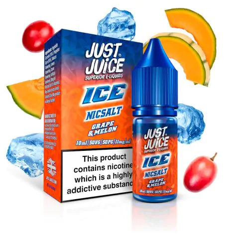 Ice - Grape & Melon By Just Juice Nic Salt 5 x 10ML E Liquid 50VG Vape 5/11/20MG Juice