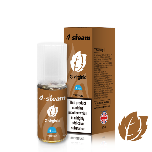 A-Steam Golden Virginia E Liquid 10ml Vape Juice 50vg TPD COMPLIANT Multibuy
