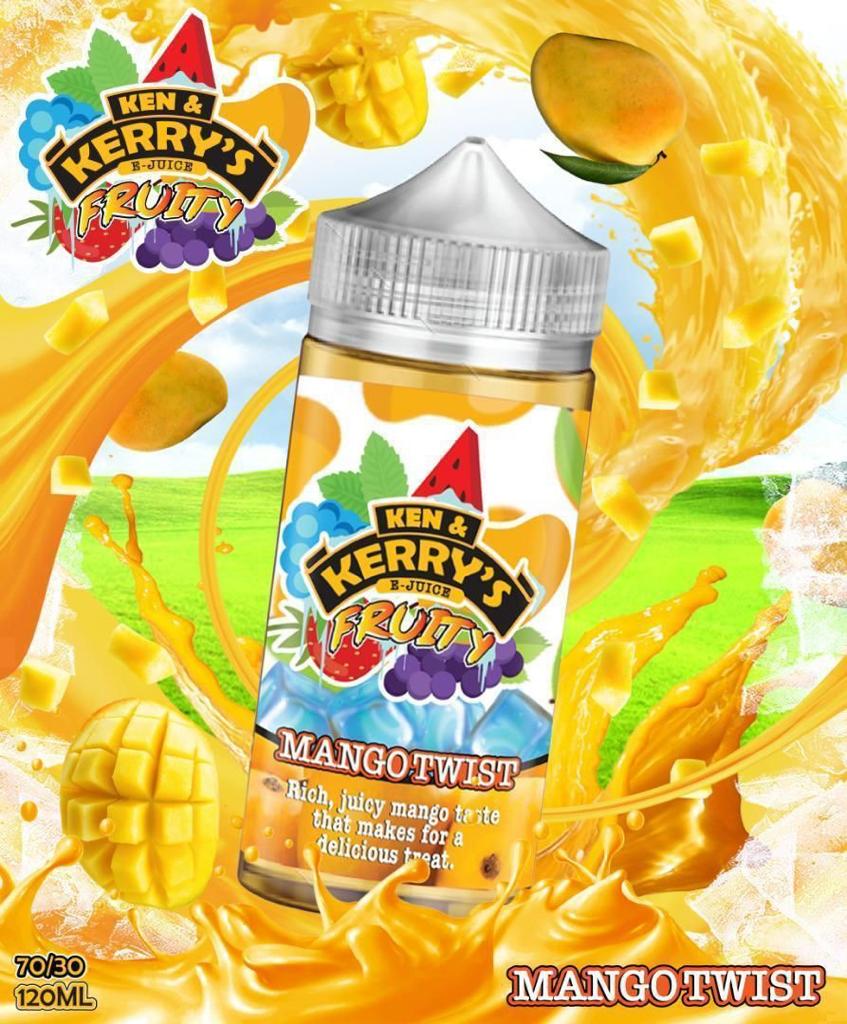 Mango Twist By Ken & Kerry's 100ML E Liquid 70VG Vape 0MG Juice Short Fill