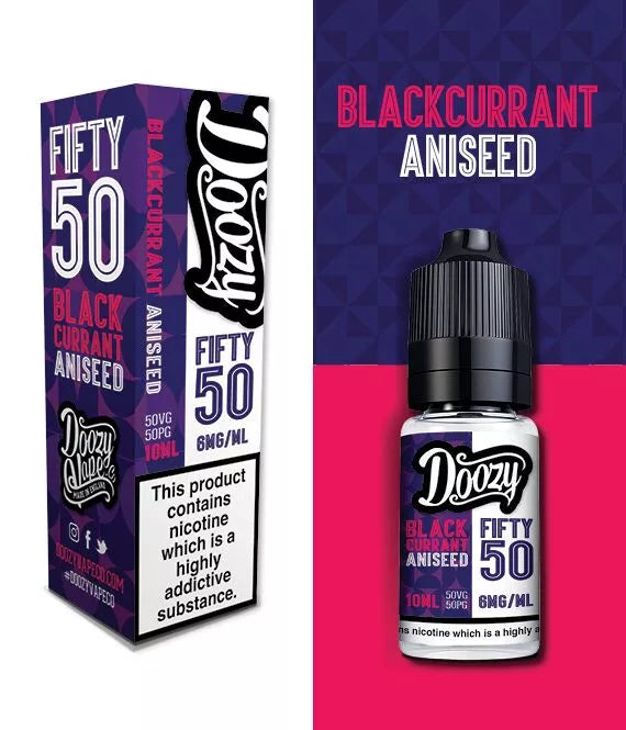 Blackcurrant Aniseed - Doozy Vape Co. Fifty 50 | 10 x 10ML E Liquid | 50VG Vape Juice | All Strengths