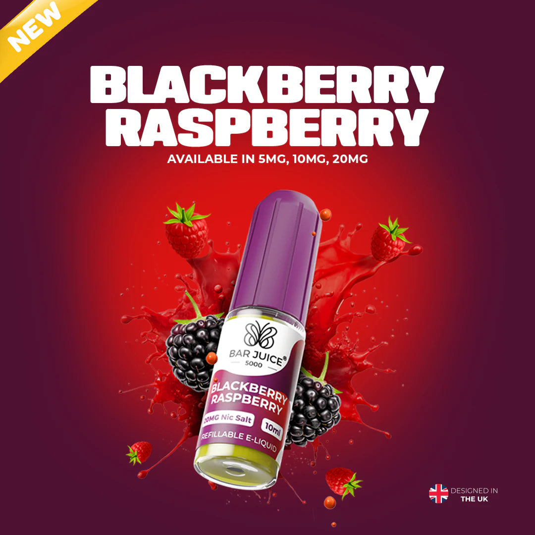 NEW FLAVOUR Blackberry Raspberry By Bar Juice 5000 Nic Salt 10ML E Liquid 40VG Vape Juice