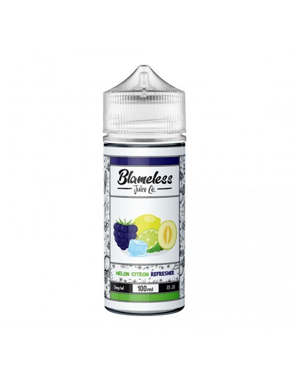 Melon Citron Refresher By Blameless 100ML E Liquid 70VG Vape 0MG Juice