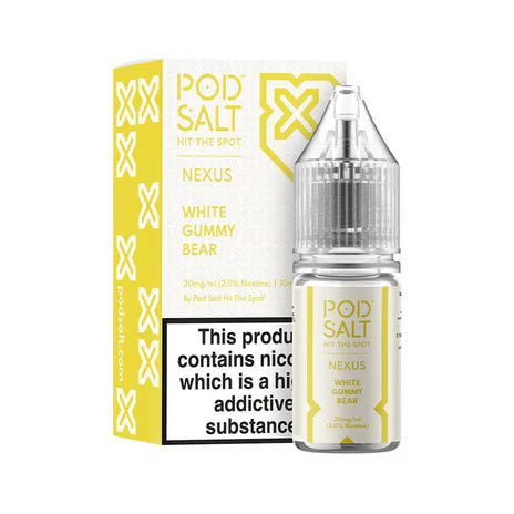 White Gummy Bear By Pod Salt Nic Salts 5 x 10ML E Liquid 5/11/20MG