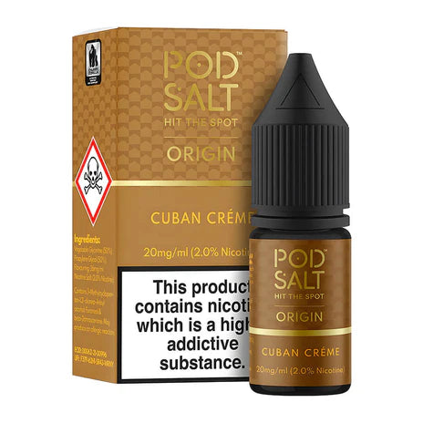 Cuban Creme Origin By Pod Salt Nic Salts 5 x 10ML E Liquid 5/11/20MG