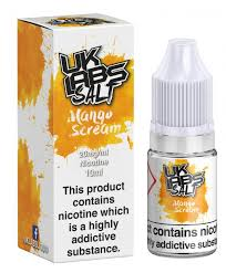 UK LABS NIC SALT MANGO SCREAM 10ML TPD 20MG E LIQUID JUICE MULTIBUY