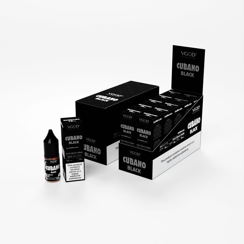 Cubano Black By VGOD SaltNicLabs Nic Salts 10 x 10ML E-Liquid 55VG Vape 10MG/20MG Juice