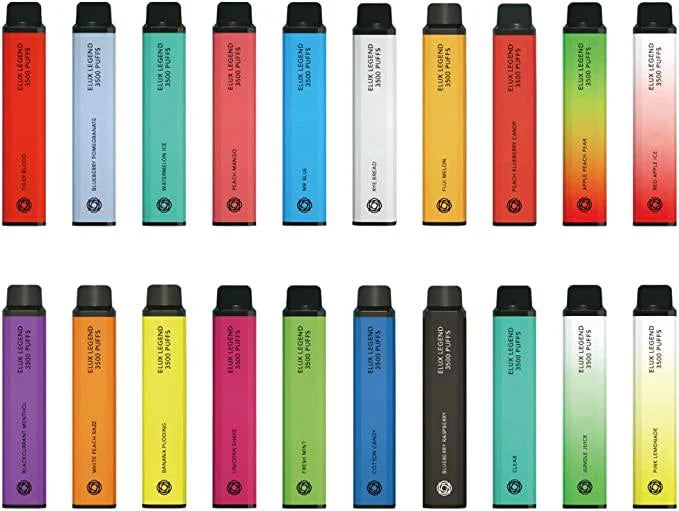SALE ELUX/ENE LEGEND 3500 2%/20MG DISPOSABLE VAPES - 10 X RANDOM FLAVOURS