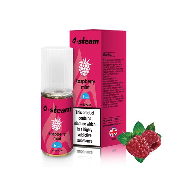 A-Steam Raspberry Mint E Liquid 10ml Vape Juice 50vg TPD COMPLIANT Multibuy