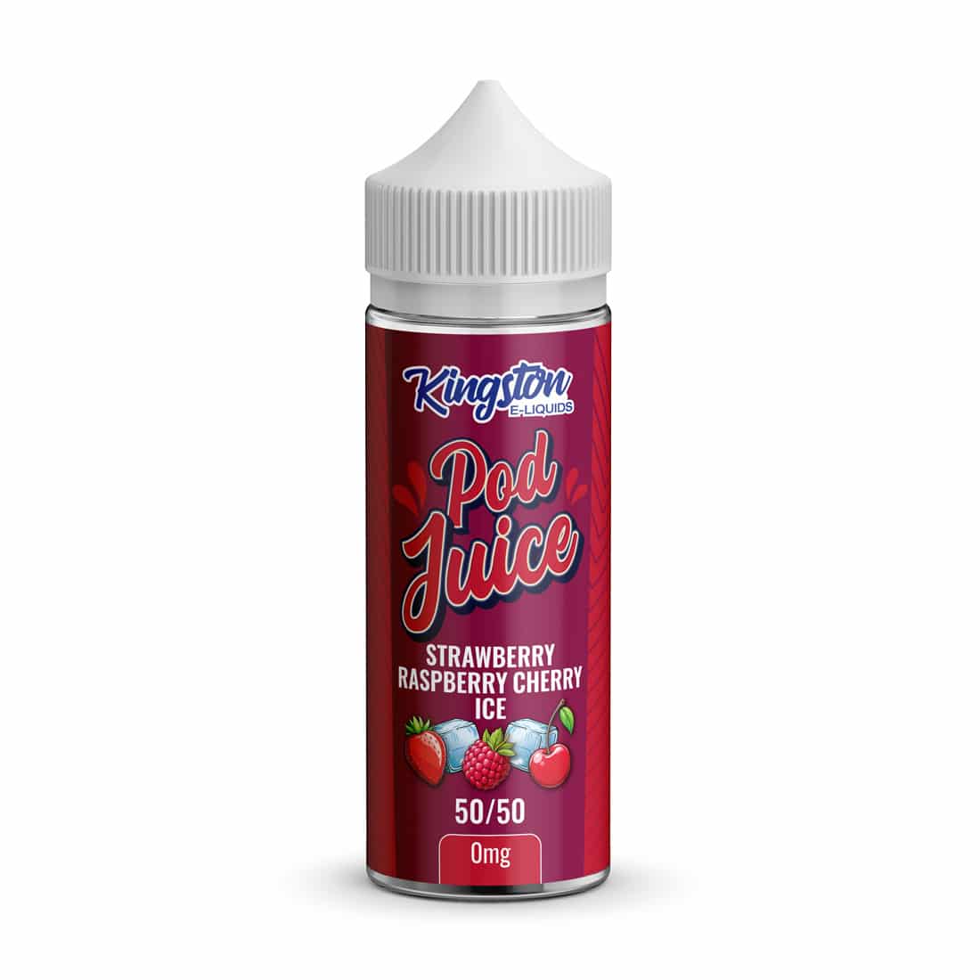 Strawberry Raspberry Cherry Ice - Kingston Pod Juice 100ML E Liquid 50VG/50PG Vape 0MG Juice