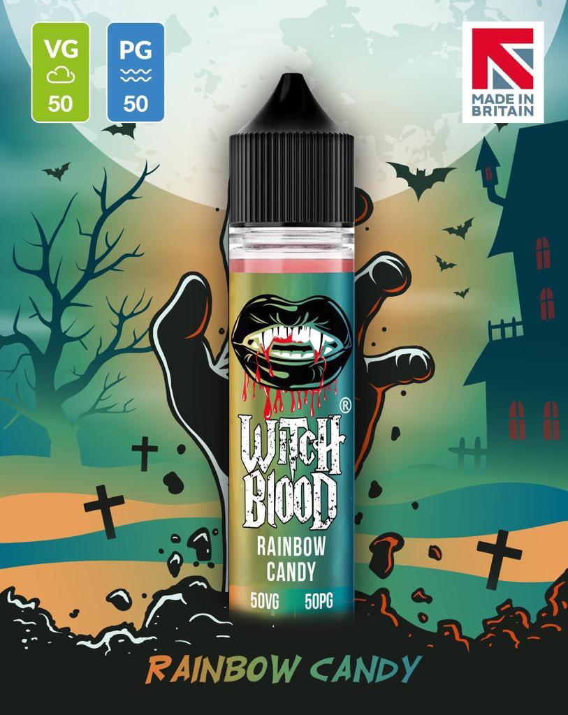 Rainbow Candy By Witch Blood 50ML E Liquid 50VG Vape 0MG Juice