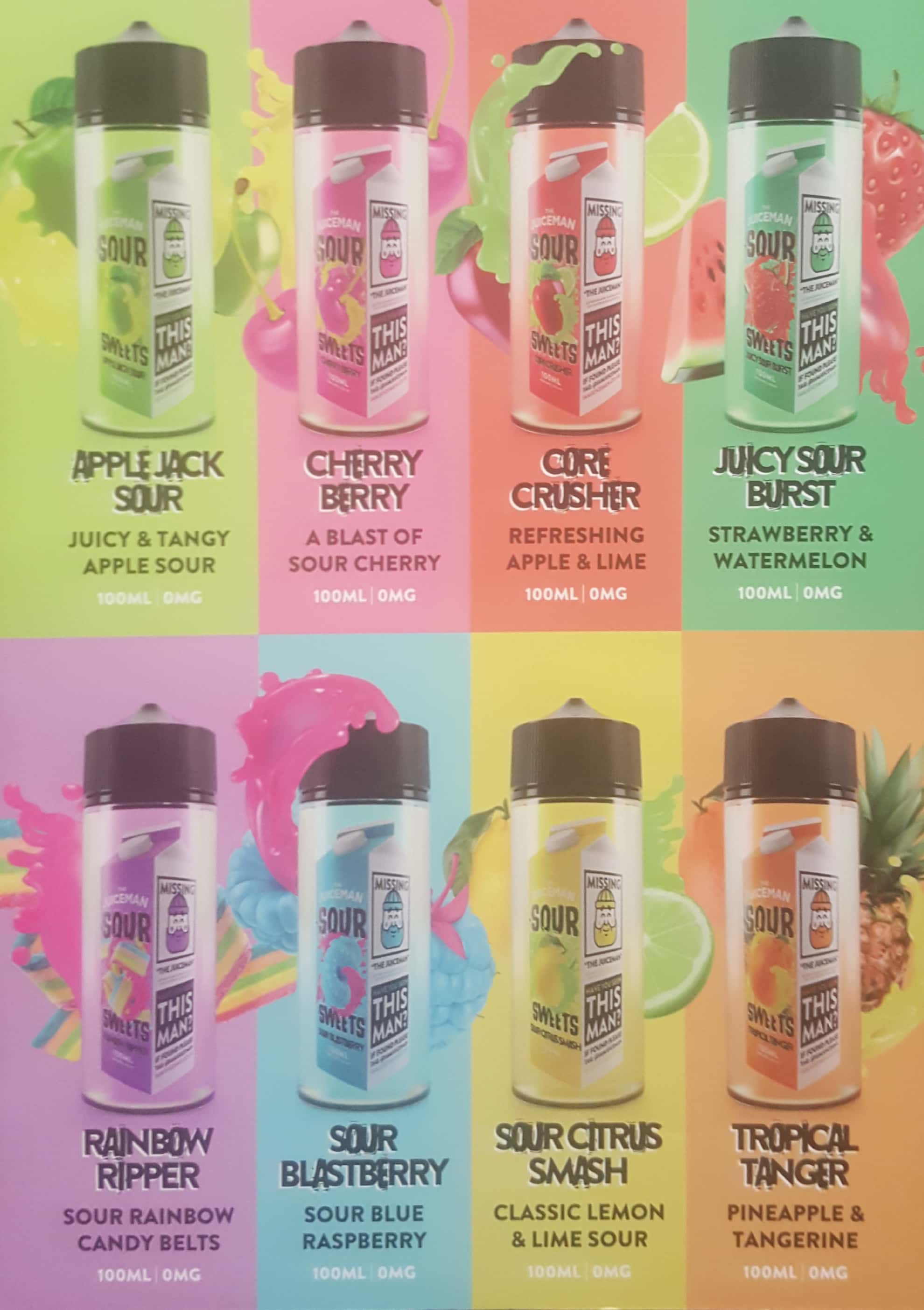 Sour Citrus Smash By The Juiceman Sour Sweets 100ML E Liquid 50VG Vape 0MG Juice