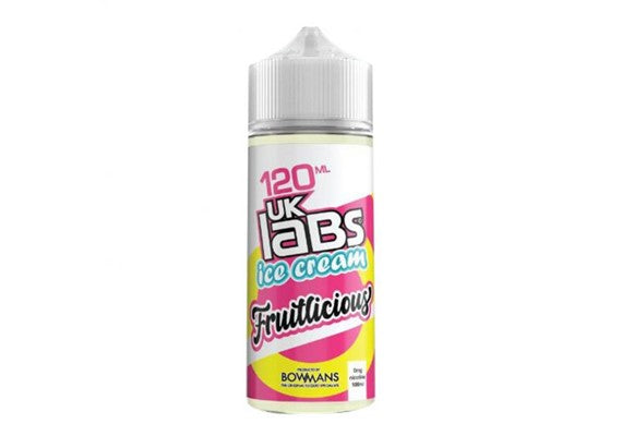 Fruitlicious - Ice Cream by UK Labs, 100ML E Liquid, 70VG Vape, 0MG Juice, Shortfill
