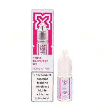 Triple Raspberry Ice By Pod Salt Nic Salts 5 x 10ML E Liquid 5/11/20MG