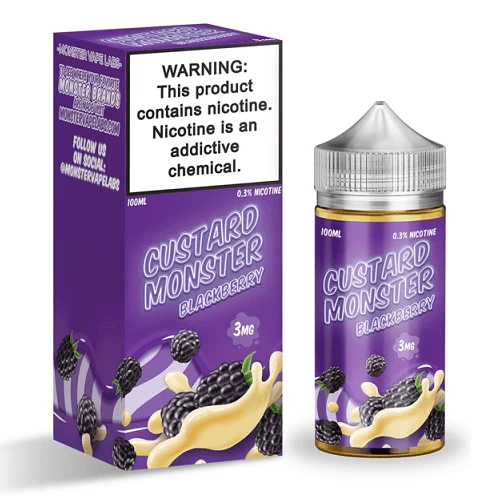 MONSTER VAPE LABS - CUSTARD MONSTER BLACKBERRY 100ML E LIQUID 75VG VAPE 0MG JUICE