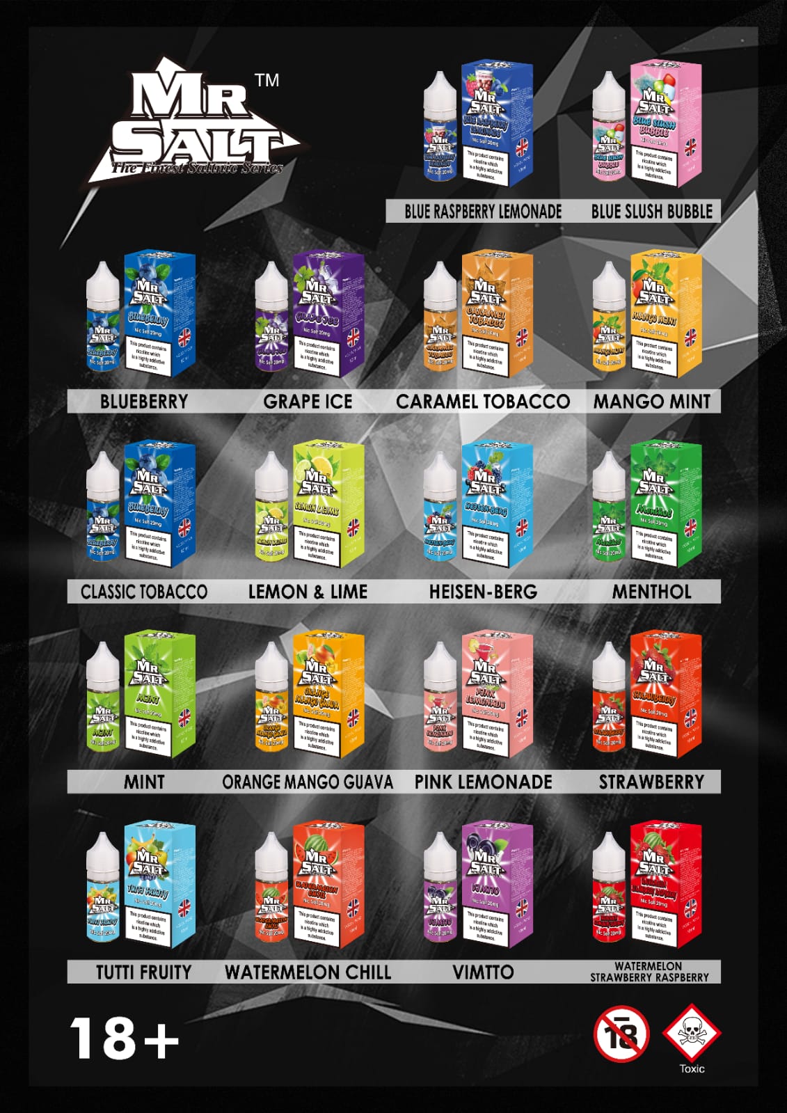 MR SALT NIC SALTS 10MG/20MG